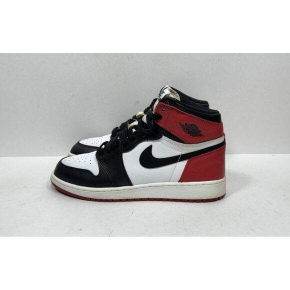 Nike Air Jordan 1 Retro High OG BG Black Toe 2016 Size 6.5Y Womens 8 575441 125 - Picture 5 of 11